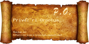 Privári Orsolya névjegykártya